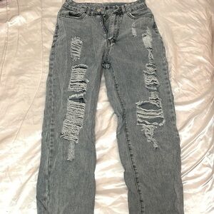 Ripped mom jeans